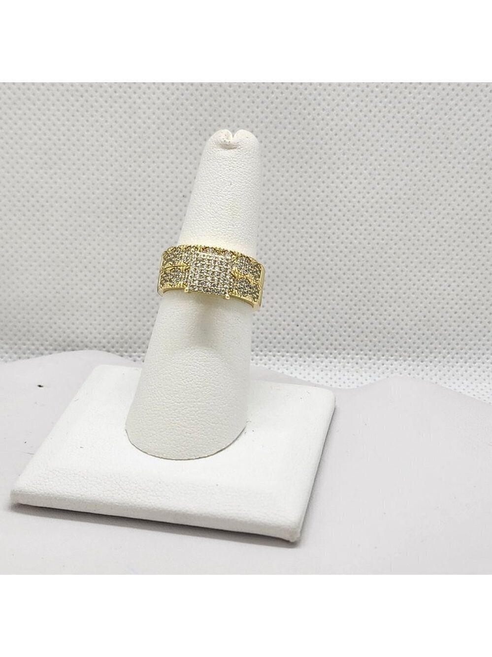 Brand New Sterling Silver 925 2pc Square Cz Stones Ring